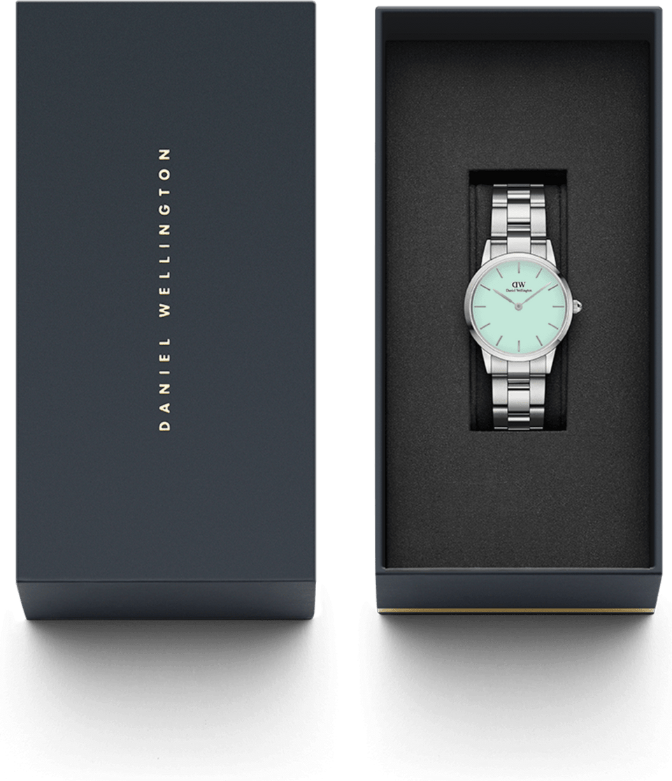 Montre Daniel Wellington DW00100537 Iconic Link Mint vert pastel 28mm en acier poli vue 6