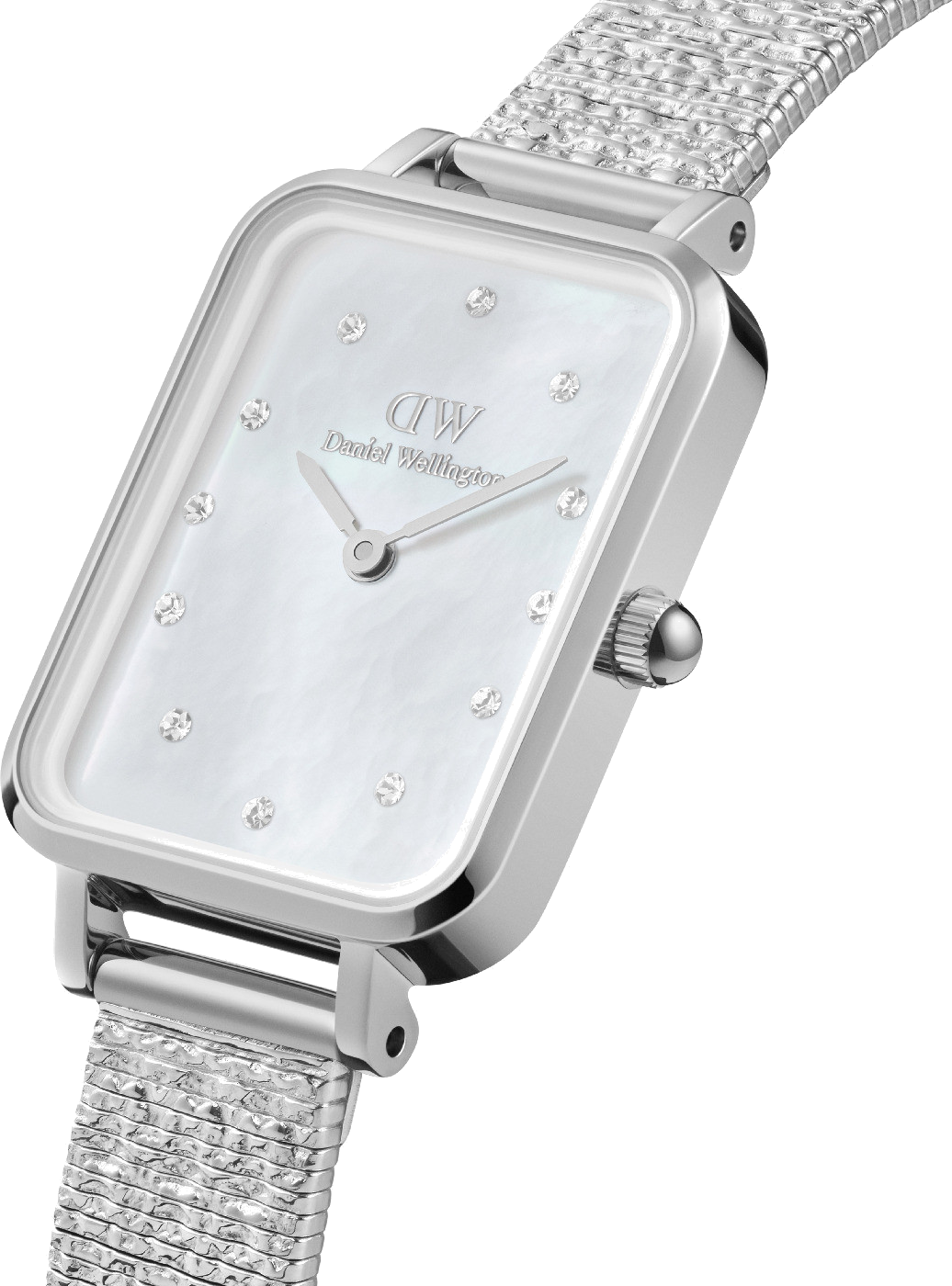 Montre Daniel Wellington Quadro Pressed Piano DW00100580 Rectangulaire en métal gris vue 2