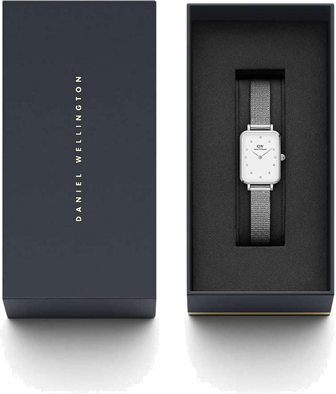 Montre Femme Daniel Wellington Quadro Lumine Pressed Sterling DW00100597 - Cadran Blanc, Boîtier Argent, Maille Milanaise vue 3