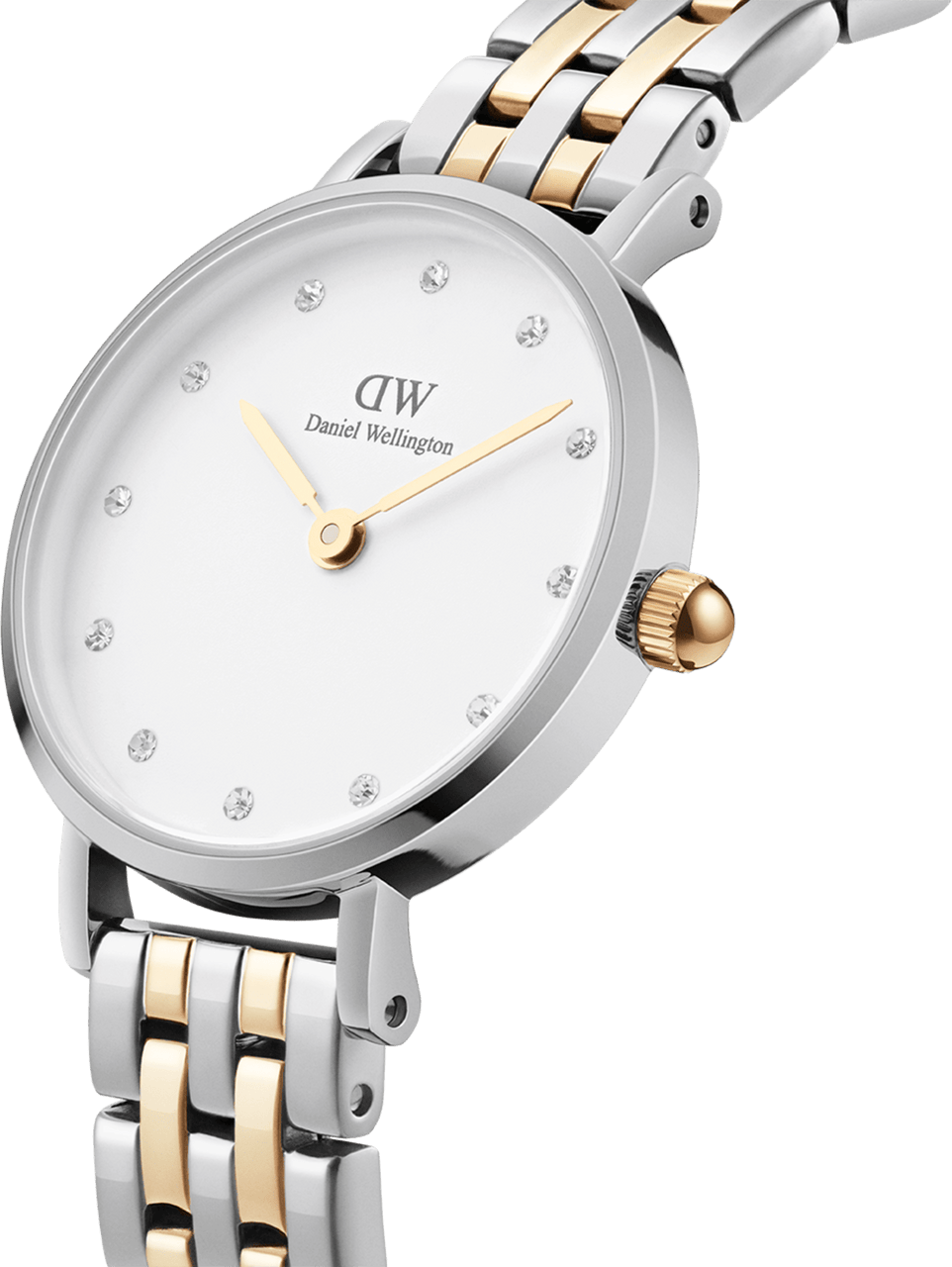 Montre Femme Daniel Wellington Petite Lumine DW00100616, Cadran Blanc, Bracelet Bicolore Argent et Or vue 2