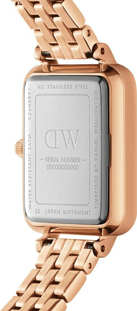 Montre Femme Daniel Wellington DW00100620 Quadro Lumine - Cadran Nacre, Cristaux et Boîtier Or Rose vue 3