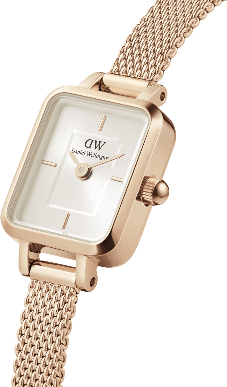 Montre Daniel Wellington DW00100651 Quadro Mini Melrose Rose Gold Champagne vue 2
