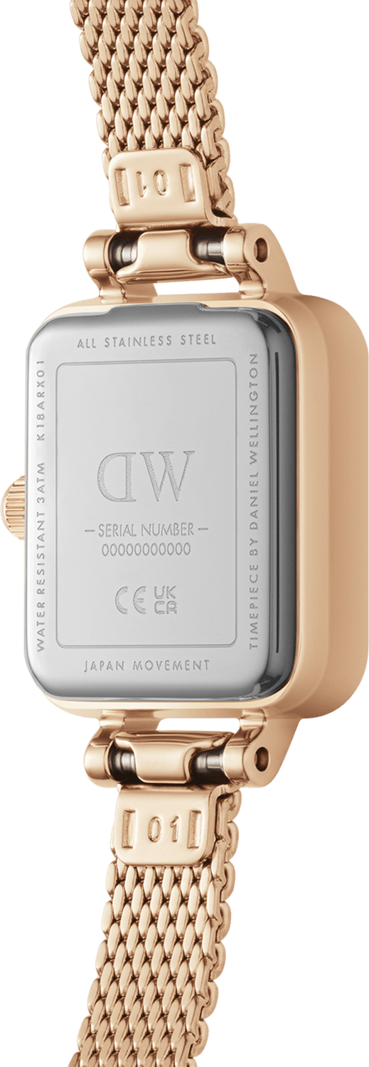 Montre Daniel Wellington DW00100651 Quadro Mini Melrose Rose Gold Champagne vue 3