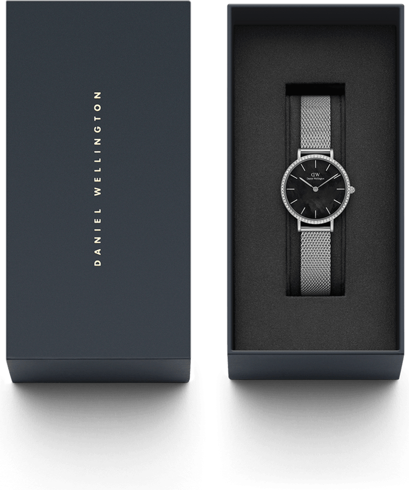 Montre Femme Daniel Wellington Petite Lumine Bezel Sterling DW00100661 - Cadran Noir Nacré, Boîtier Argent vue 4