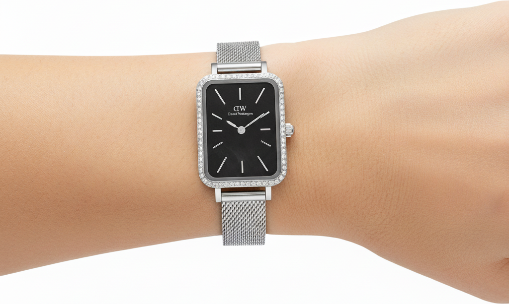 Montre Femme Daniel Wellington DW00100667 Quadro Lumine Acier Argenté Cadran Noir vue 4