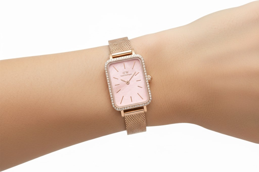 Montre Femme Daniel Wellington DW00100669 Cadran Rectangulaire Rose Or vue 4