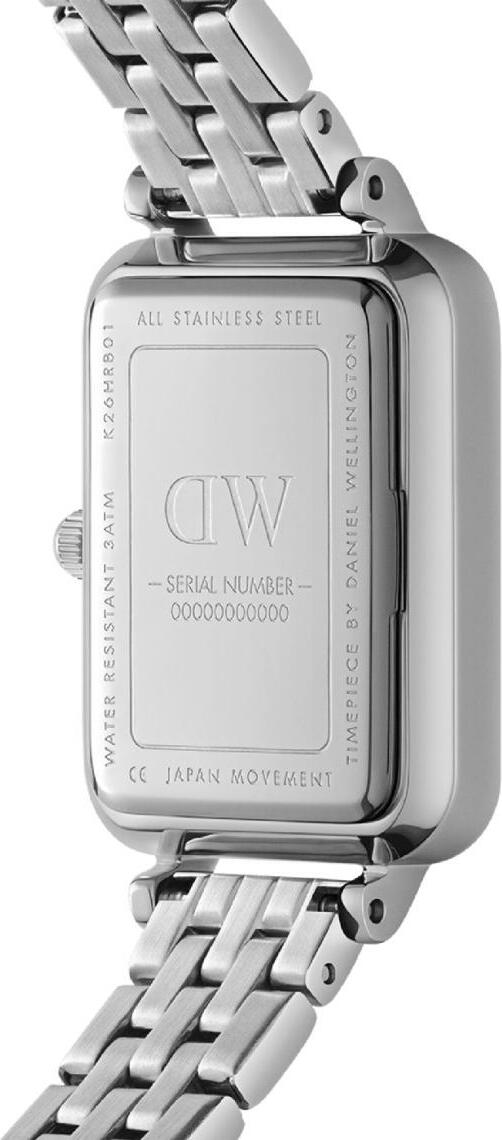 Montre Femme Daniel Wellington DW00100670 - Boîtier Rectangulaire Argenté, Cadran Bleu Arctique, Bracelet Acier vue 3