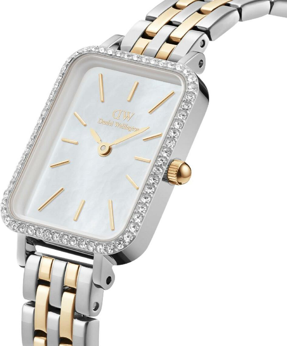 Montre Femme Daniel Wellington DW00100671 Quadro Lumine - Cadran Nacre Blanc & Bracelet Acier Bicolore vue 2