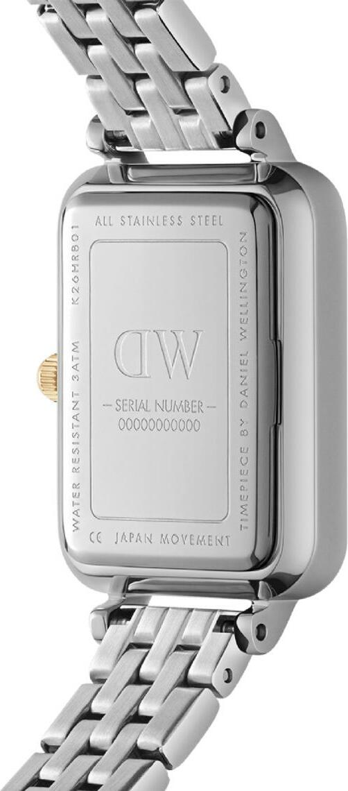 Montre Femme Daniel Wellington DW00100671 Quadro Lumine - Cadran Nacre Blanc & Bracelet Acier Bicolore vue 3