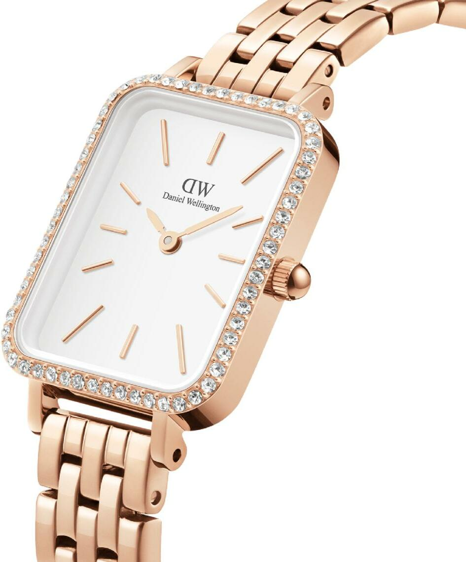 Montre Femme Daniel Wellington DW00100672 Quadro Lumine Boîtier Or Rose Cadran Blanc vue 2