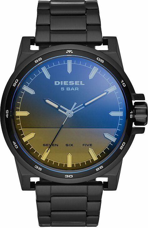 Montre Diesel Stronghold DZ1723 pour Homme - Cadran Bleu et Bracelet Acier Argent vue 2