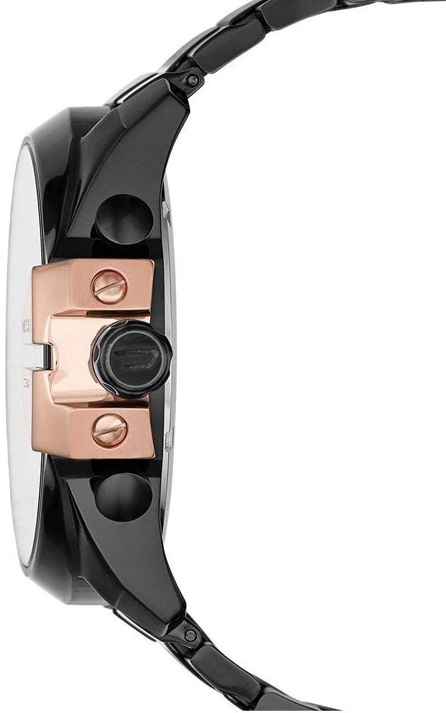 Montre Diesel Mega Chief DZ4309 pour Homme - Boîtier Noir et Inserts Or Rose vue 2