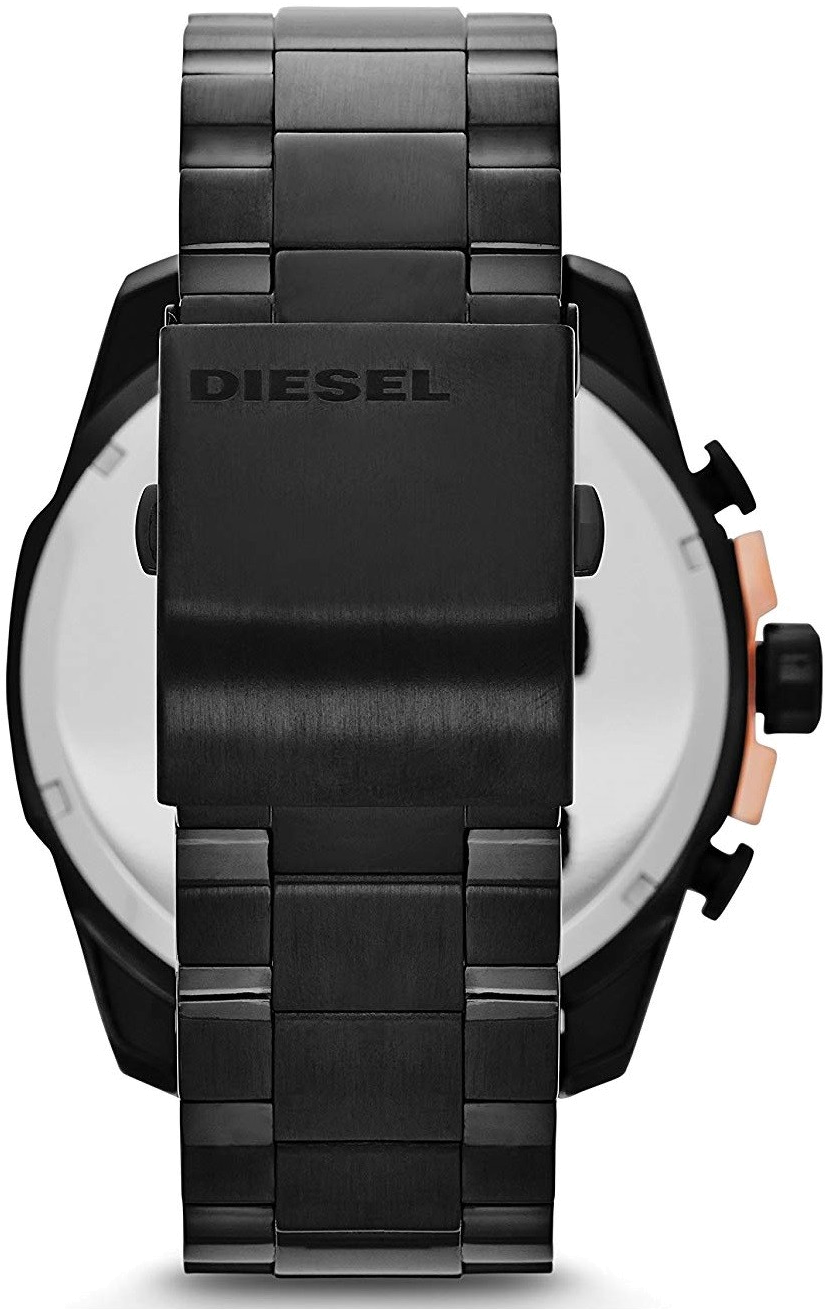 Montre Diesel Mega Chief DZ4309 pour Homme - Boîtier Noir et Inserts Or Rose vue 3