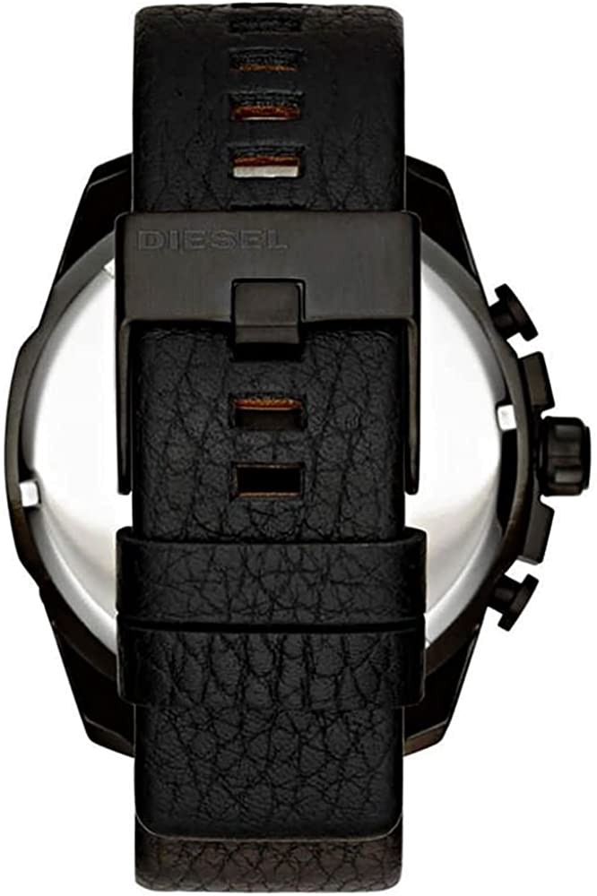 Montre Diesel DZ4323 Mega Chief Cuir Noir et Verre Iridescent vue 3