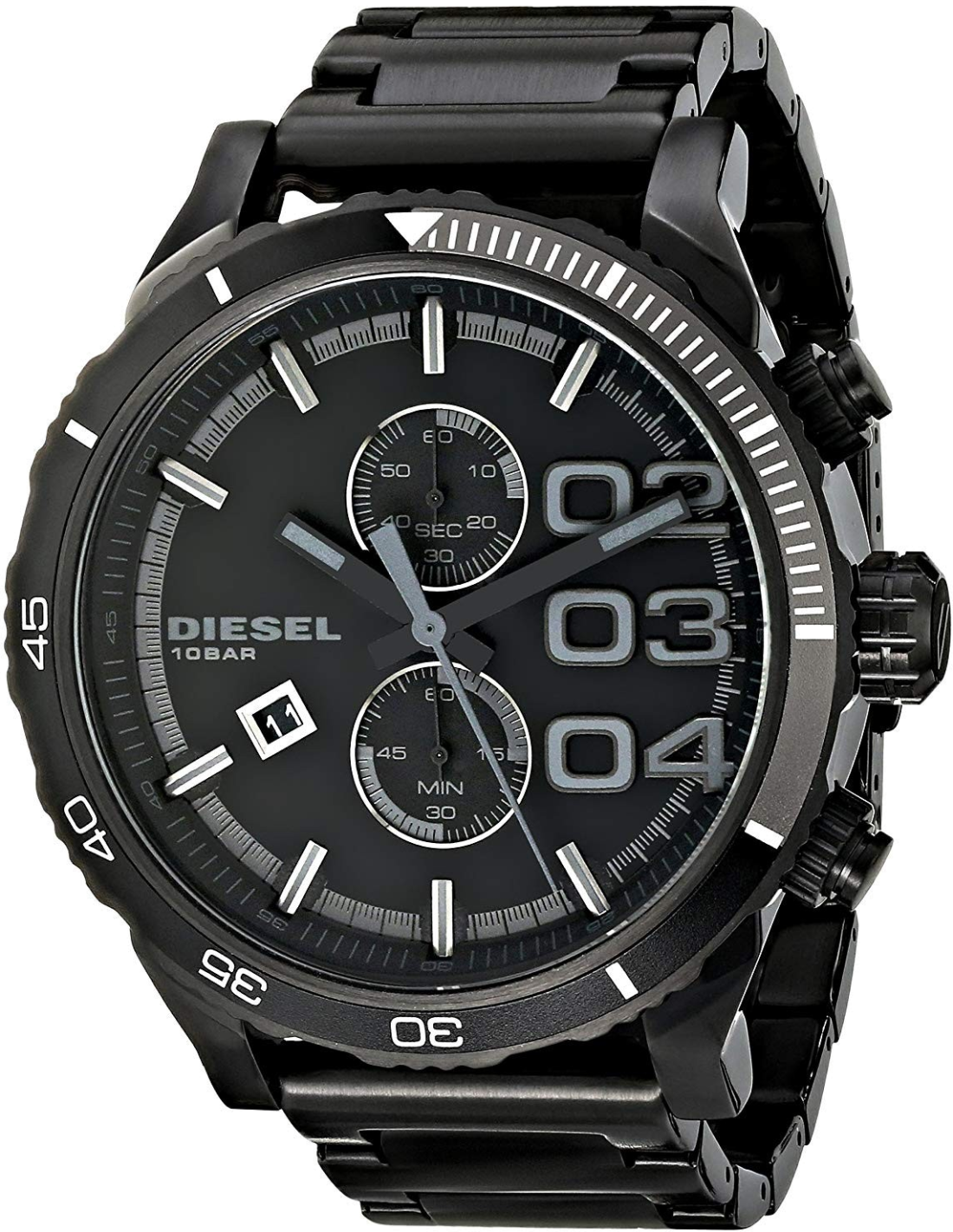 Montre Homme Diesel Double Down DZ4326 en Acier Noir - 48mm