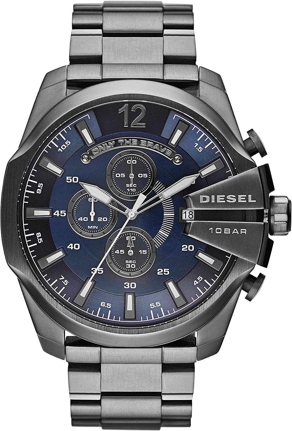 Montre Diesel Mega Chief DZ4329 pour Homme, Boîtier Acier Anthracite 59mm