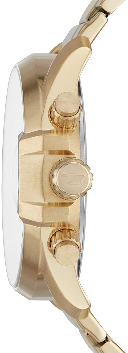 Montre Homme Diesel DZ4475 en acier doré, cadran bleu et bracelet cuir brun vue 2