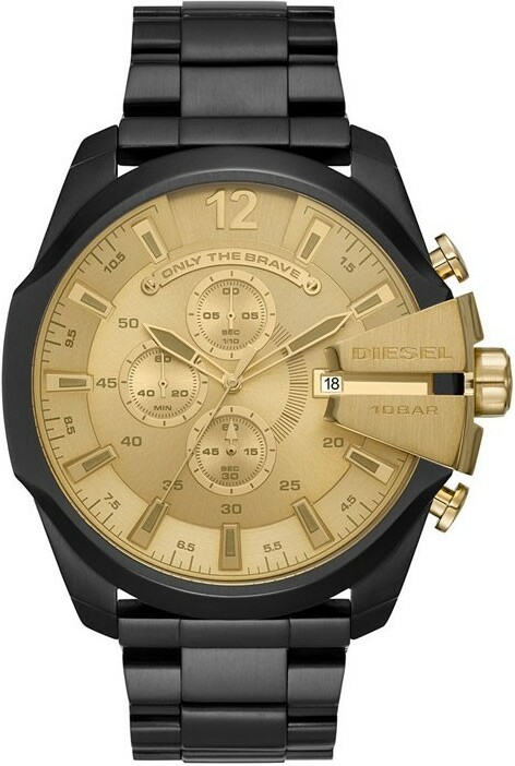 Montre Diesel DZ4485 Mega Chief Homme, Boîtier Acier Noir 51mm, Cadran Doré vue 2