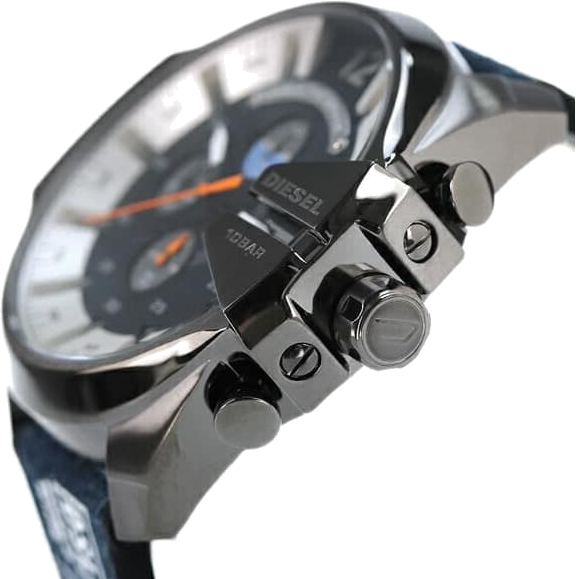 Montre Diesel Mega Chief DZ4541 Chronographe Homme - Cadran Bleu, Bracelet Denim vue 3