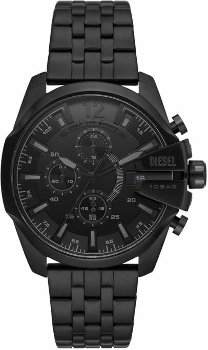 Montre Diesel DZ4617 Baby Chief Homme en acier inoxydable poli, cadran noir