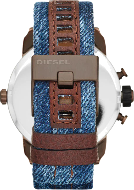 Montre Homme Diesel DZ7320 Little Daddy - Boîtier Marron, Cadran Bleu, Bracelet Denim vue 2