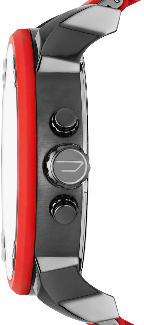 Montre Diesel Mr Daddy 2.0 DZ7370 pour Homme, Boîtier Acier Noir 57mm, Bracelet Silicone Rouge vue 2