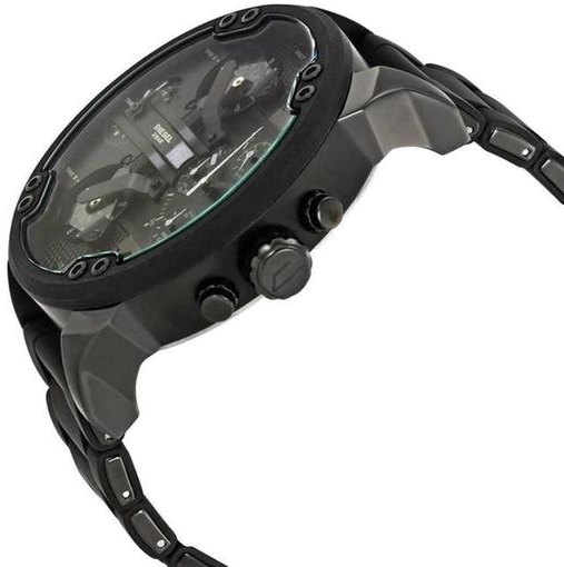 Montre Homme Diesel Mr Daddy DZ7396, Cadran Noir 57mm, Bracelet Silicone Noir vue 3