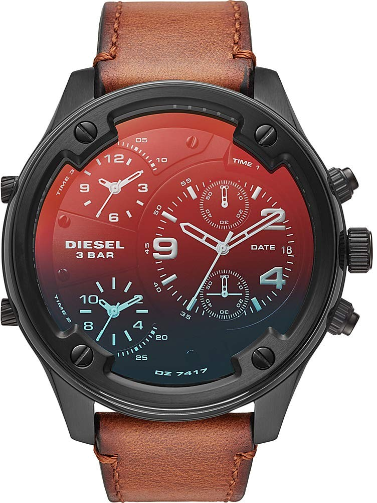 Montre Homme Diesel DZ7417 Boltdown à Multi-Cadrans et Bracelet Cuir