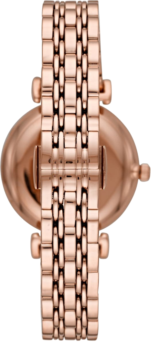 Montre Femme Emporio Armani Gianni 111396 - Cadran Nacre, Boîtier et Bracelet Acier Doré Rose vue 3