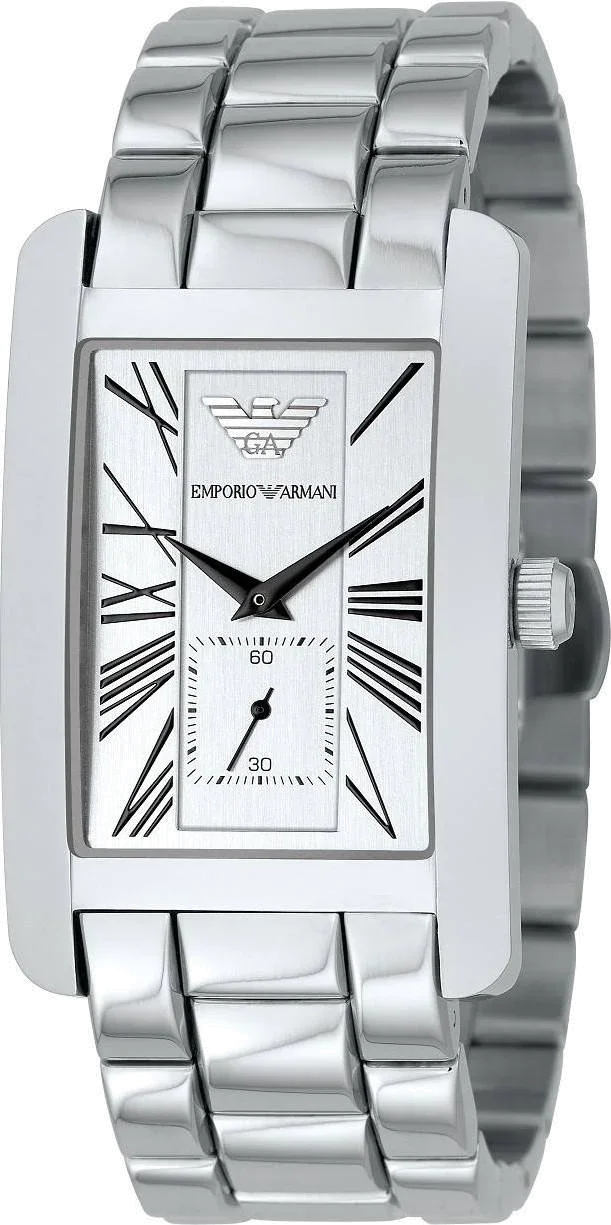 Montre Emporio Armani AR0145 Rectangulaire en Acier Inoxydable