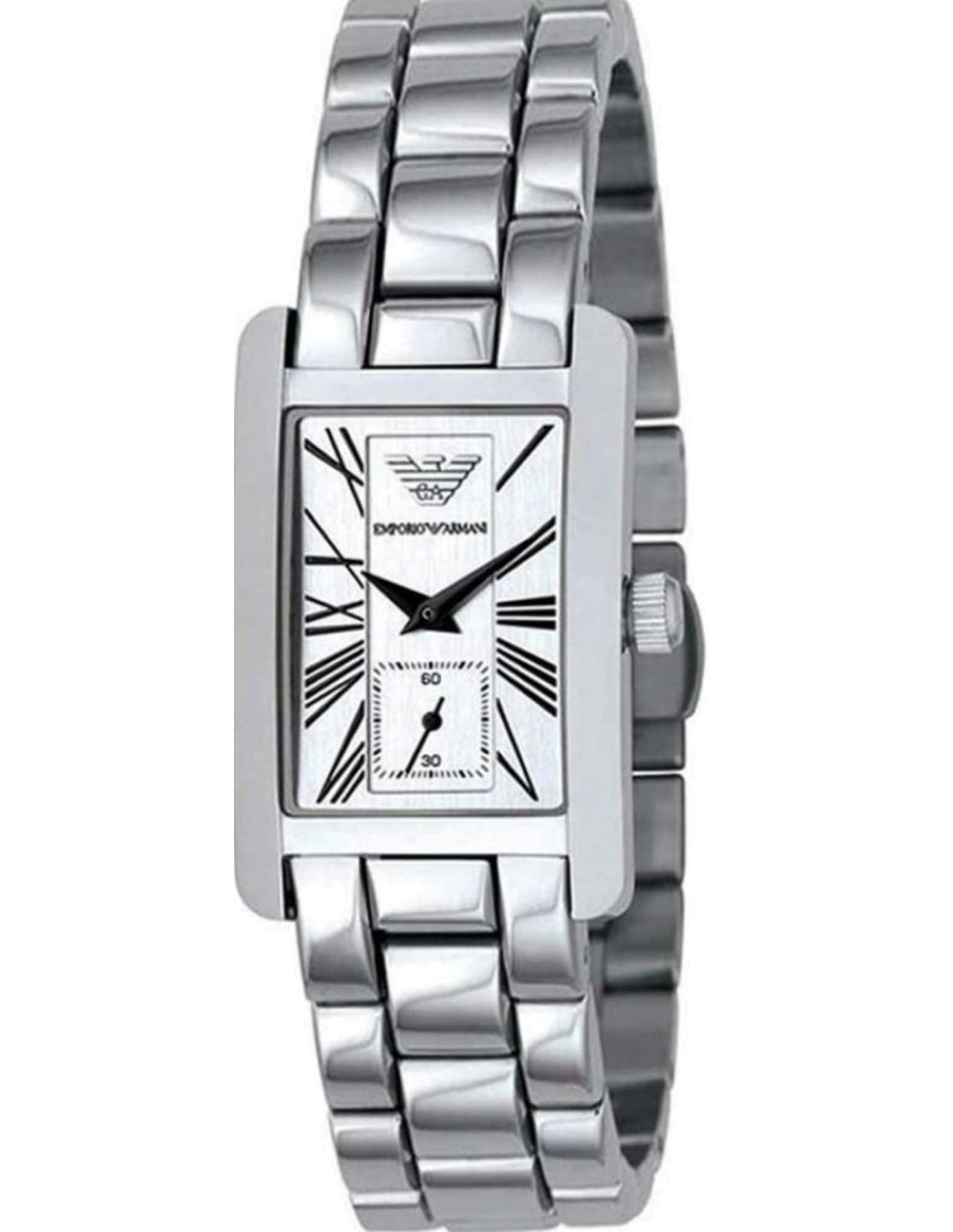 Montre Femme Emporio Armani AR0146 Cadran Rectangulaire Argenté Acier
