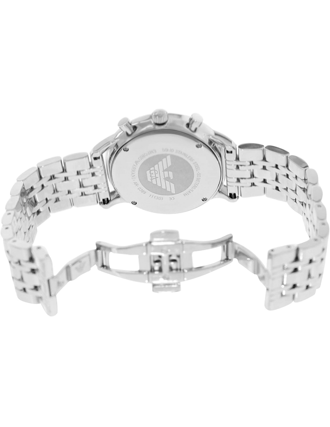 Montre Homme Emporio Armani AR0389 Chronographe Acier Brossé Cadran Noir vue 3