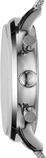 Montre Homme Emporio Armani AR0390 Cadran Argent Bracelet Maille Milanaise Acier vue 2