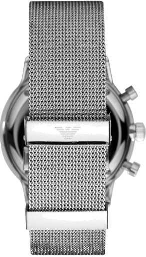 Montre Homme Emporio Armani AR0390 Cadran Argent Bracelet Maille Milanaise Acier vue 3