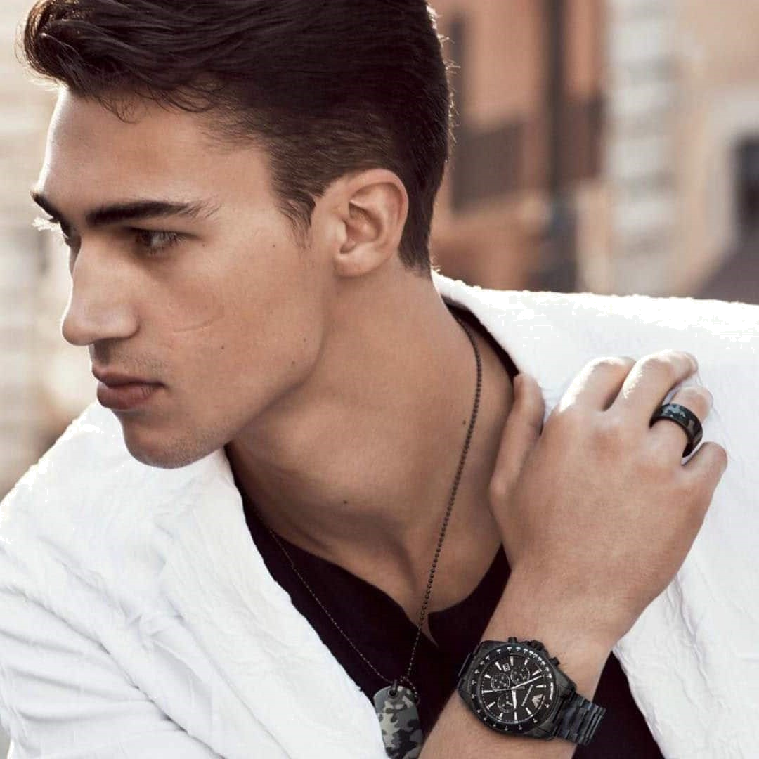 Montre Homme Emporio Armani Sportivo AR11027 - Cadran et boîtier noir camouflage vue 4