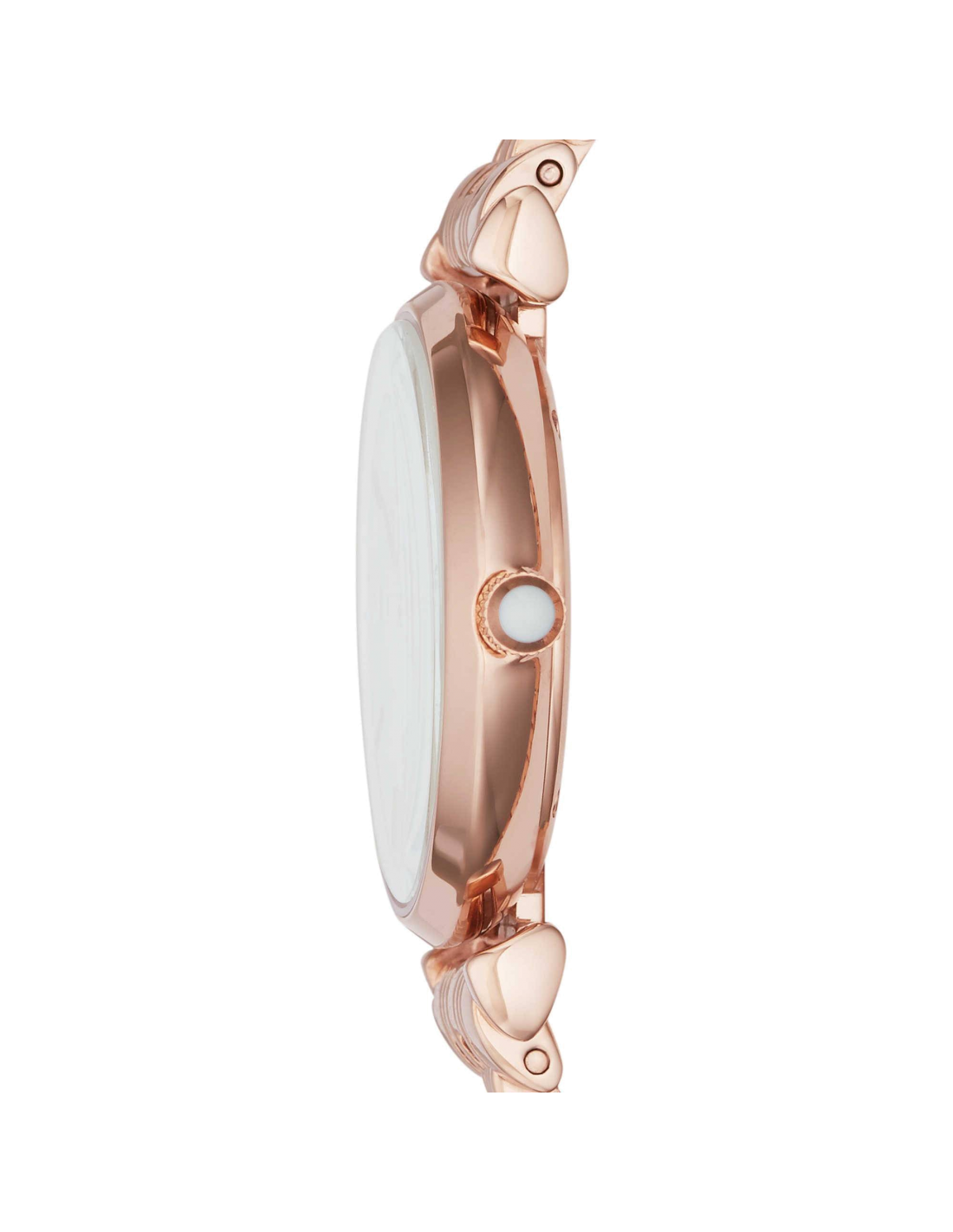 Montre Femme Emporio Armani Gianni T-Bar AR11110, Boîtier Or Rose Acier & Bracelet Cuir Noir vue 2