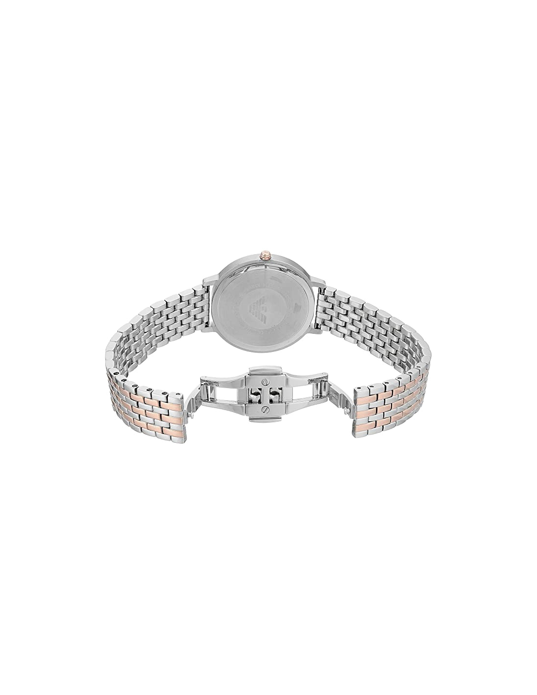 Montre Femme Emporio Armani AR11113 Boîtier Or Rose et Cadran Nacre, Bracelet Cuir Gris vue 2