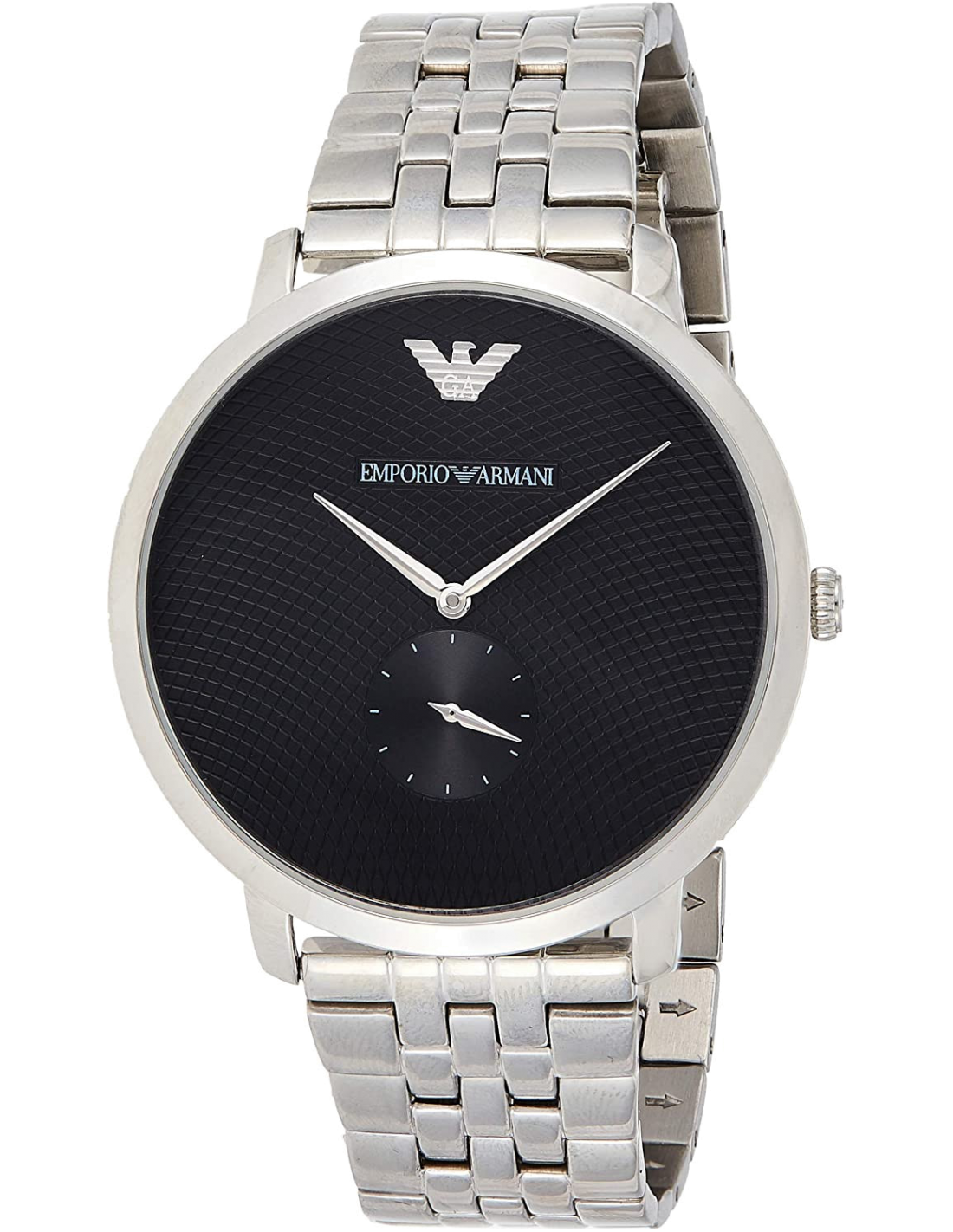 Montre Homme Emporio Armani Classic AR11161 en acier argenté et cadran noir