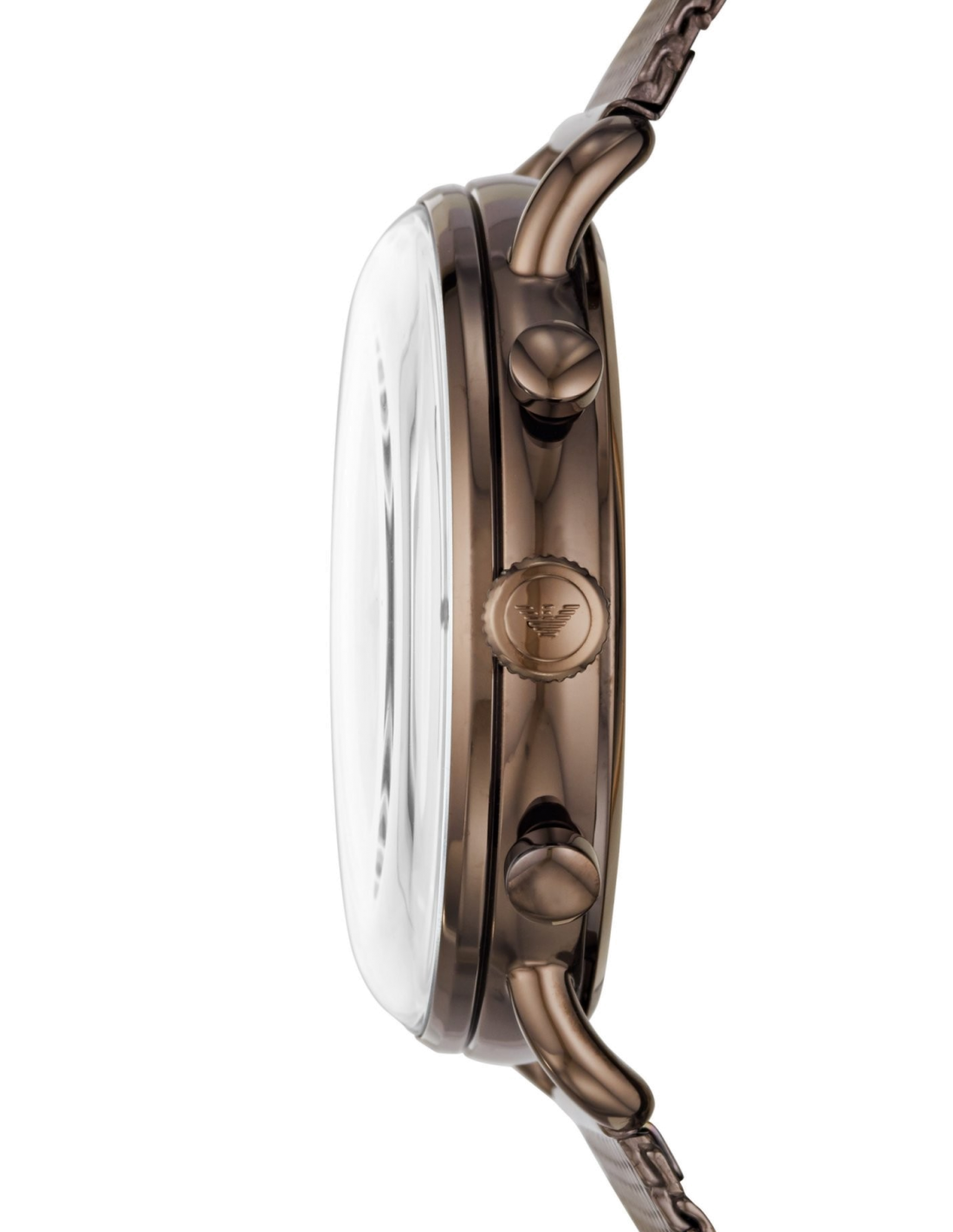 Montre Homme Emporio Armani AR11169 Chronographe Cadran Gris Bracelet Maille Milanaise Marron vue 2