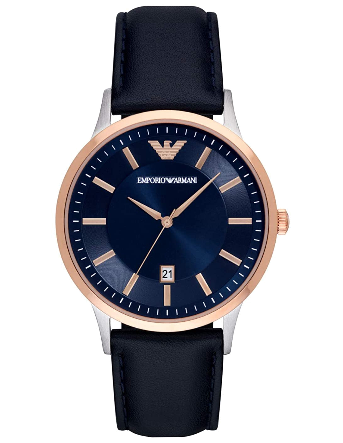 Montre Homme Emporio Armani Renato AR11188 - Cadran bleu, bracelet cuir
