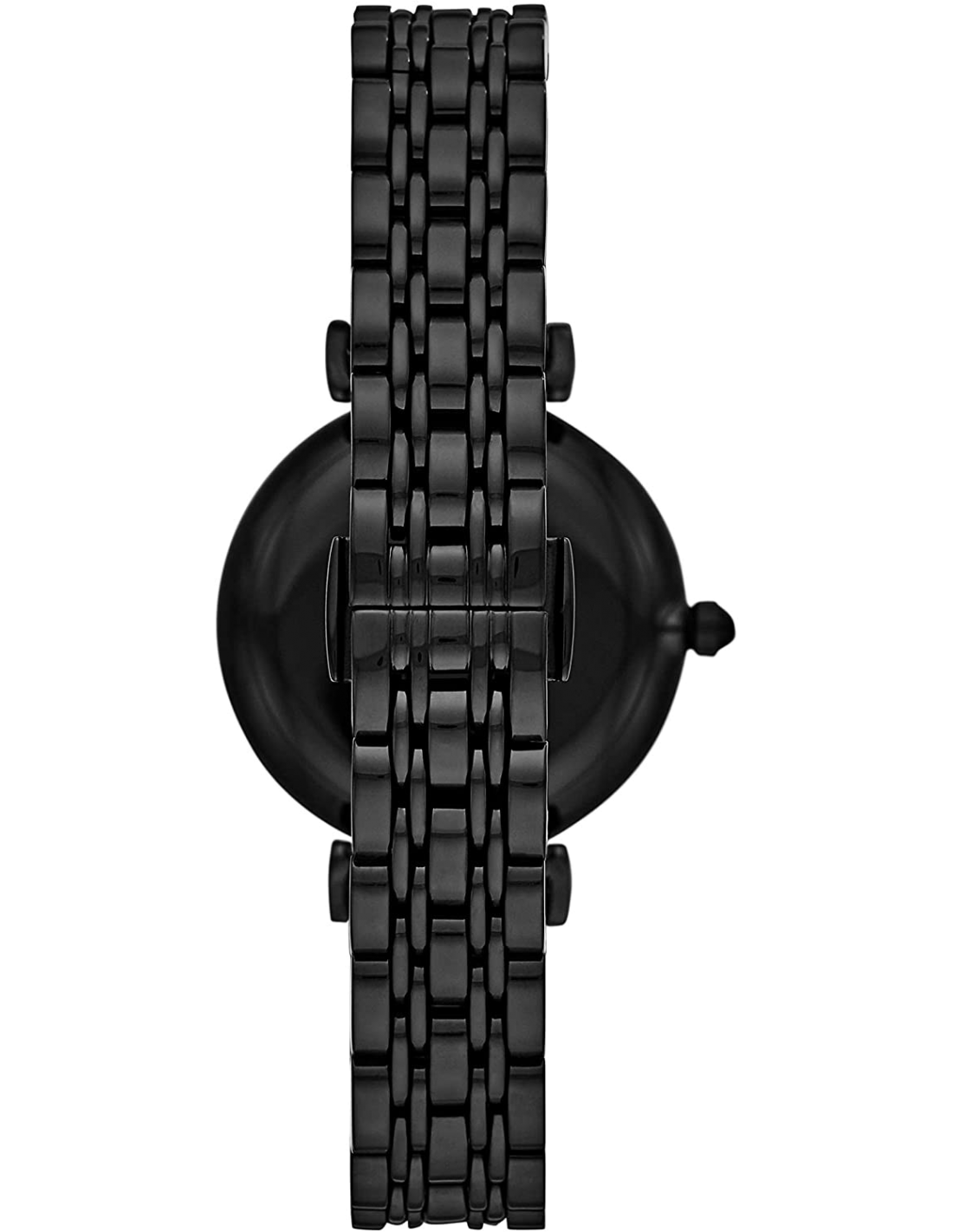 Montre Emporio Armani AR11245 Femme - Cadran et bracelet acier maille milanaise noir vue 3