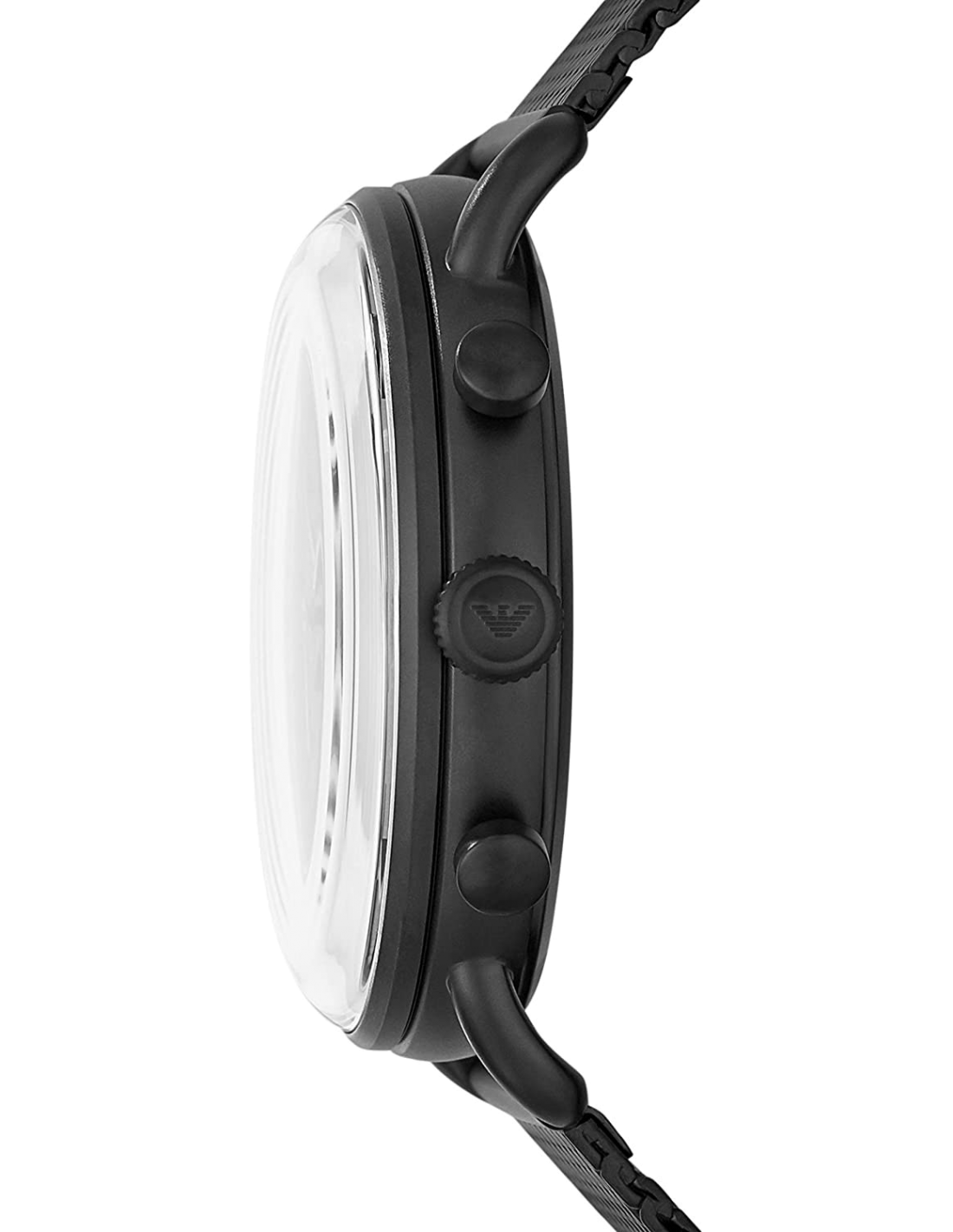 Montre Homme Emporio Armani Aviator AR11264 Chronographe Cadran Noir Maille Milanaise vue 3