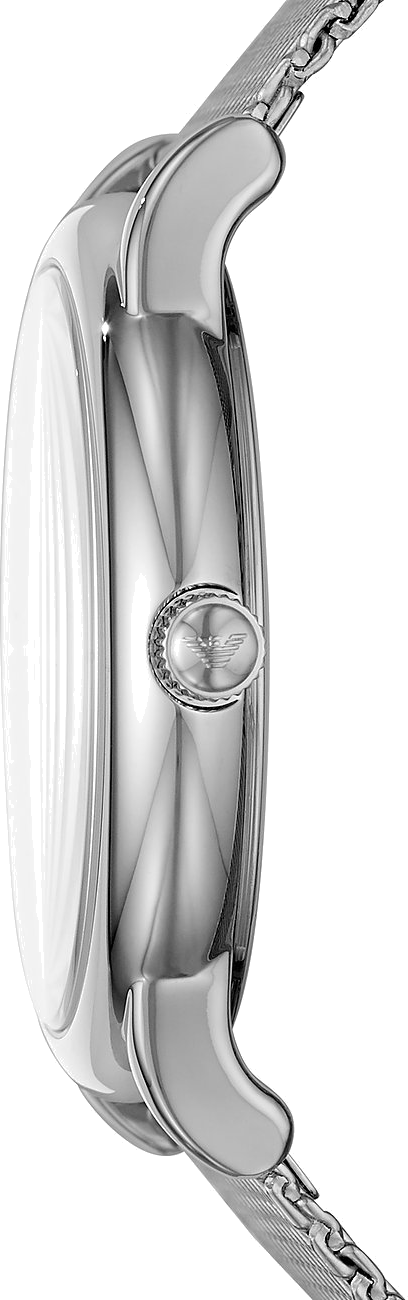 Montre Homme Emporio Armani Luigi AR11272 Cadran Noir Boîtier Argent Bracelet Maille Milanaise vue 2