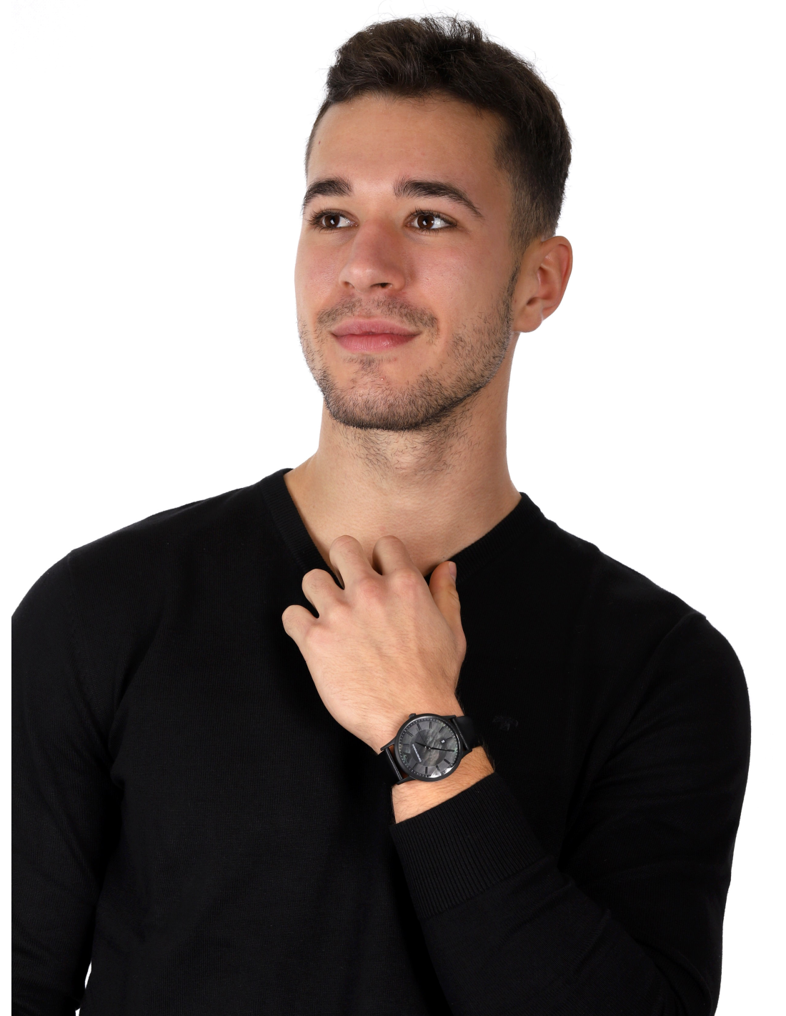 Montre Homme Emporio Armani Renato AR11276 - Cadran Nacre, Boîtier Acier Noir, Bracelet Cuir vue 4