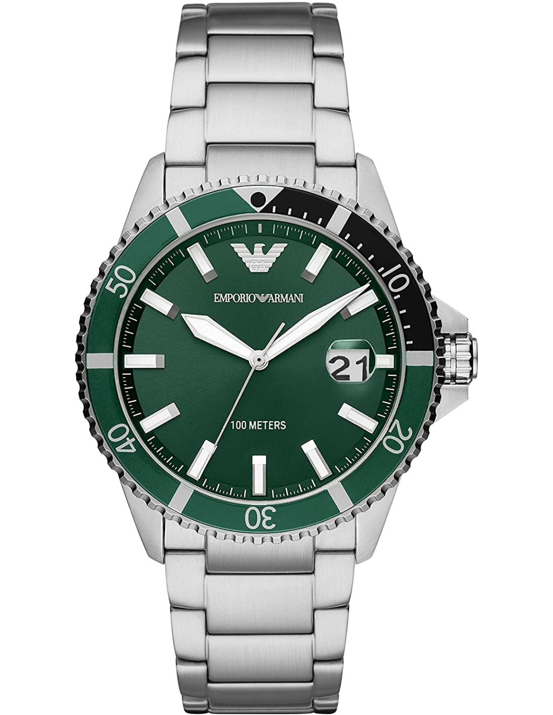 Montre Homme Emporio Armani Diver AR11338 - Cadran vert, boîtier acier