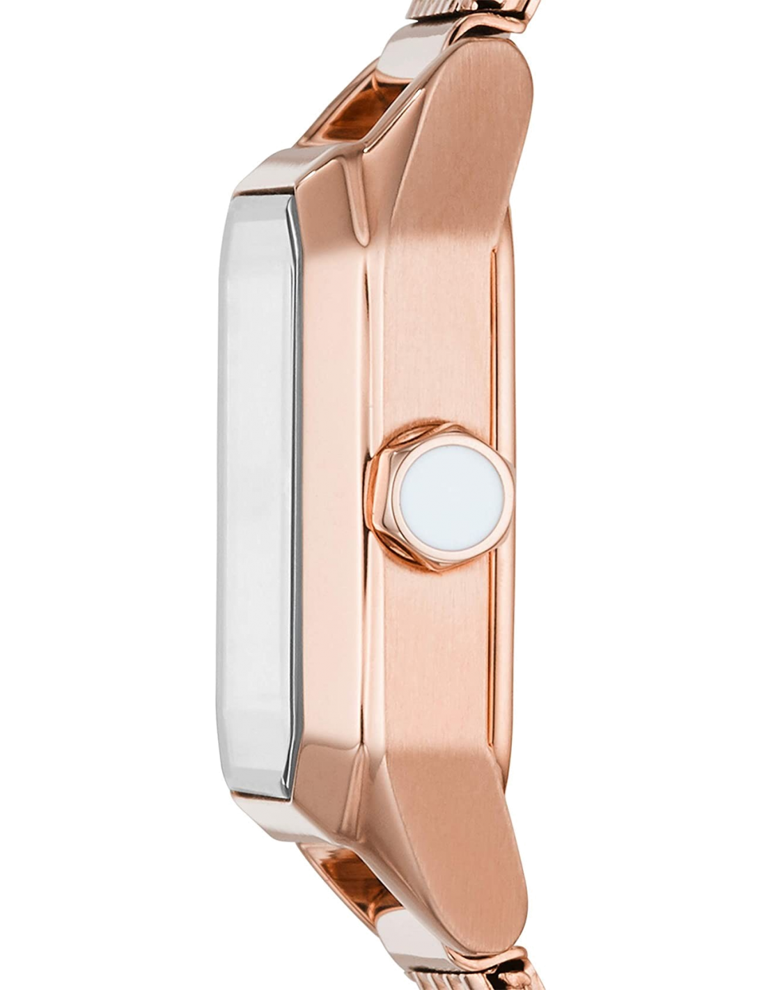 Montre Femme Emporio Armani Gioia AR11347 Boîtier Rectangulaire Or Rose Maille Milanaise vue 3