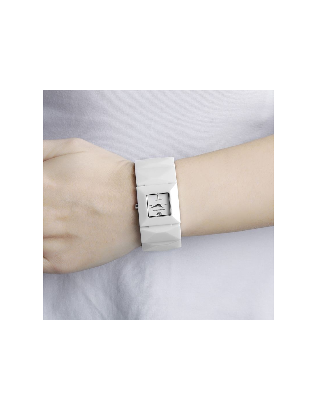 Montre Femme Emporio Armani AR1436 - Cadran et Bracelet en Céramique Blanche vue 2