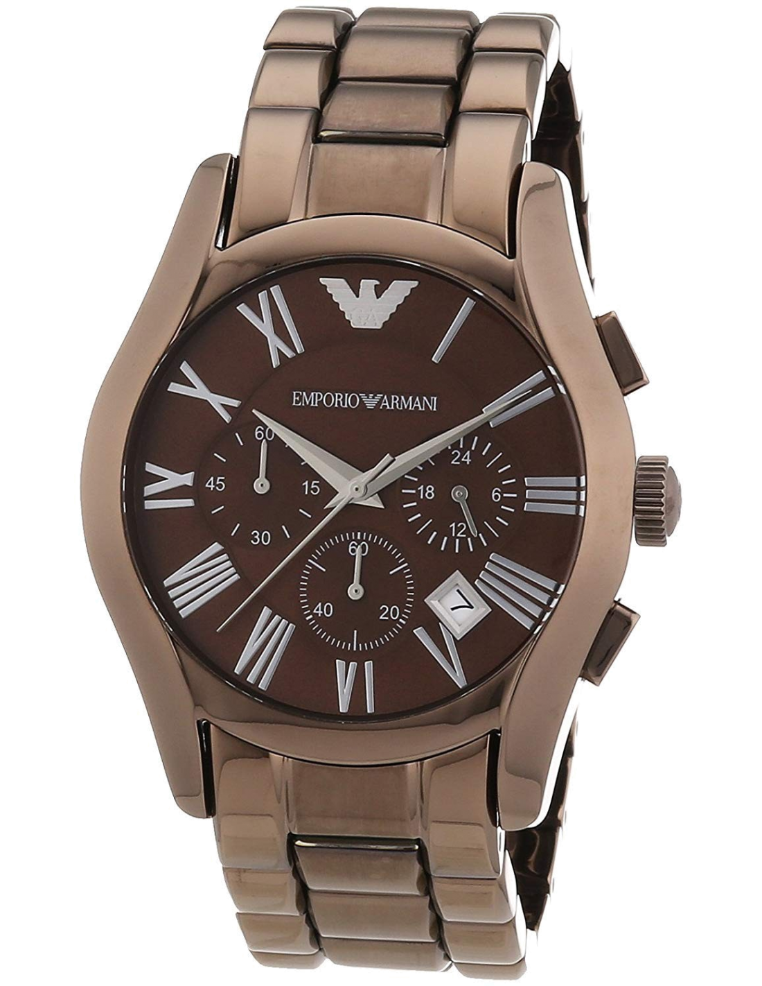 Montre Homme Emporio Armani AR1610 Chronographe Acier et Cadran Marron