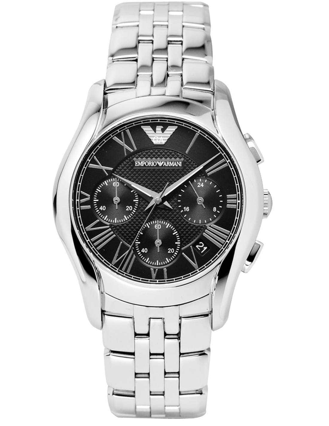 Montre Emporio Armani AR1791 Chronographe Acier Inox Argent Cadran Noir 38 mm pour Femme