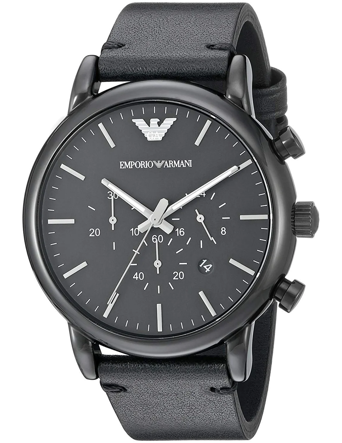 Montre Homme Emporio Armani AR1918 Acier et Cuir Noir